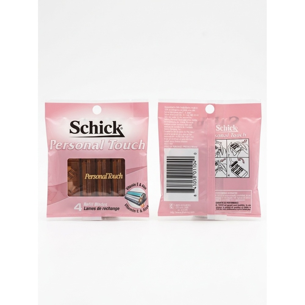 Schick Personal Touch Twin Blade Shaving Refills 4 Count New Sealed Vintage NOS